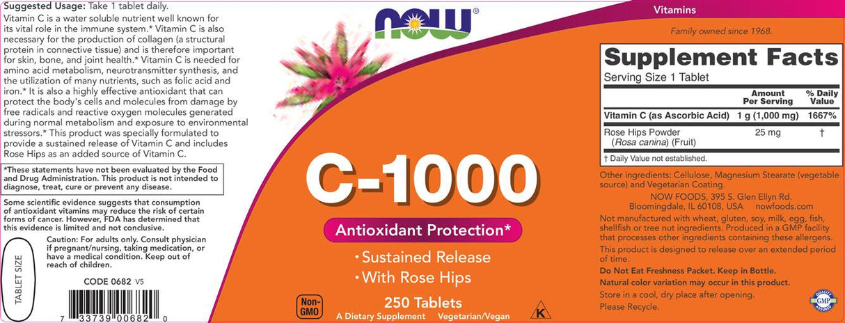Vitamin C -1000 s ružičastim kukovima / trajnim oslobađanjem - 100 tableta