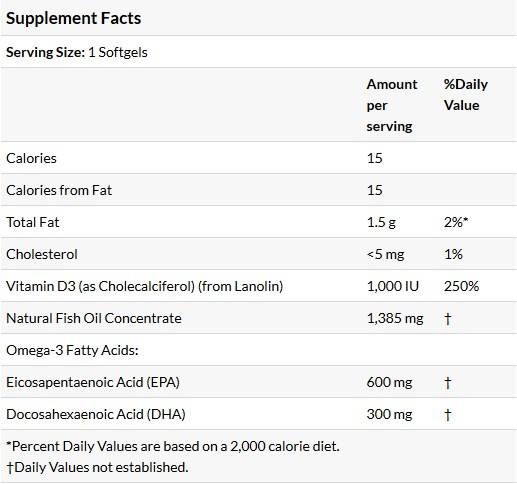 Ultra Omega 3-D s vitaminom D-3-180 gel kapsula