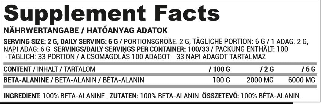 Beta Alanine prah | 100% čisto - 200 grama