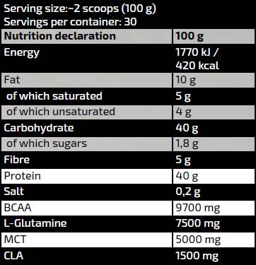 Zlatna linija/Oat obrok/s bjelančevinama, BCAA, glutamin, MCT - 3000 grama