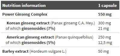 Platinum Ginseng ™ Sport Edition 550 mg - 60 kapsula
