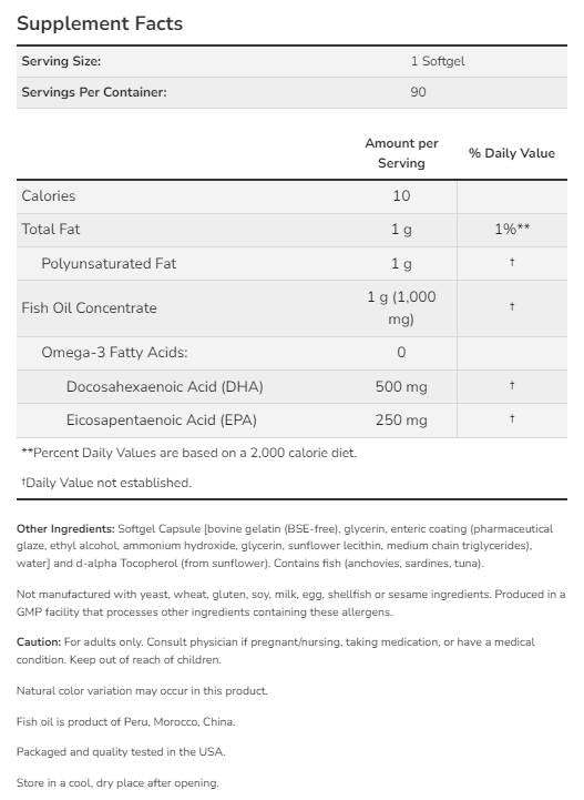 DHA - 500 dvostruka čvrstoća - 180 Softgels