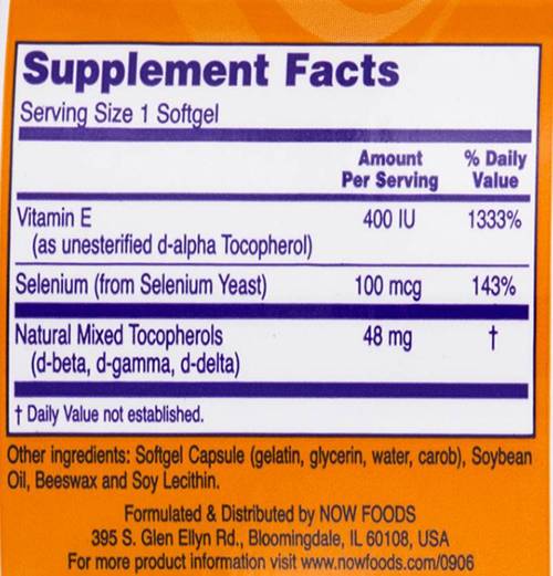 Vitamin E -400 + selen - 100 gel kapsula