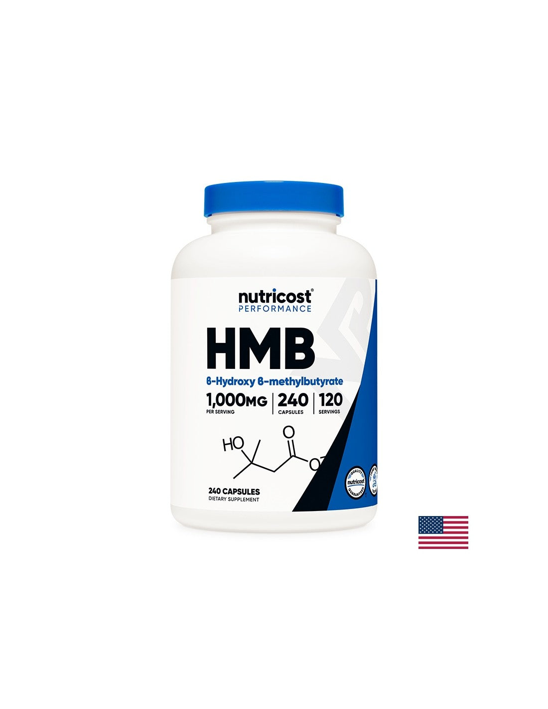 Za aktivne sportove - HMB (Beta-hidroksi-beta-metilbutirat), 500 mg/240 kapsula, 120 doza <tc>Nutricost</tc>