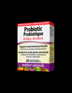 Probiotic 80 billion / Probiotic, 80 billion active probiotics, 20 capsules Webber Naturals - Nutra Best Europe