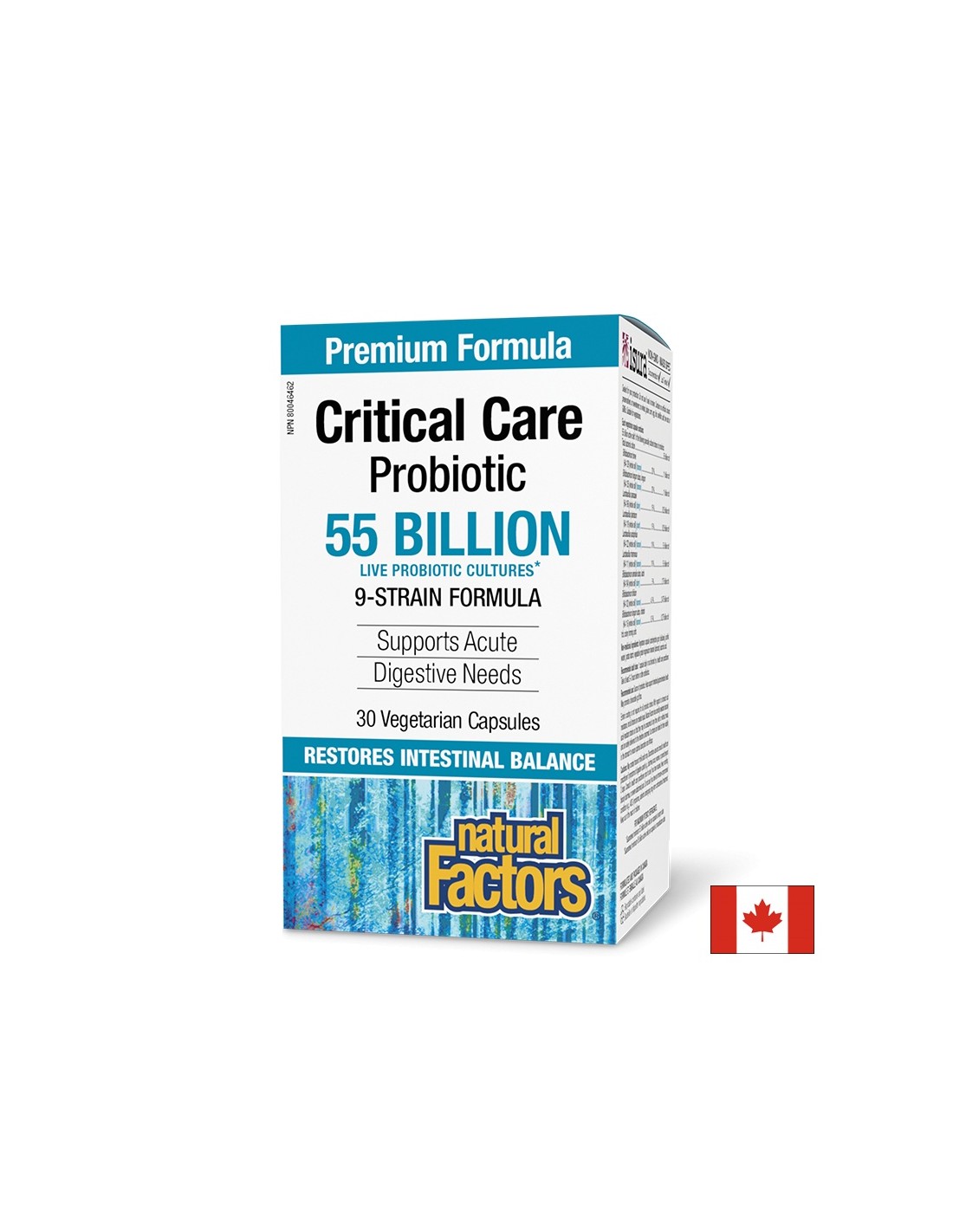 Probiotik - Critical Care Probiotic, 55 milijardi aktivnih probiotika, formula od 9 sojeva, 30 V-kapsula <tc>Natural Factors</tc>