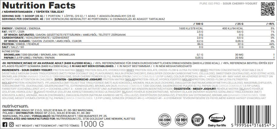 ISO Pro čista sirutka | Izolat s N -Zyme sustavom - 1000 grama