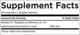 Razberi -k 500 mg / maksimalna čvrstoća Raspberry ketoni - 60 kapsula