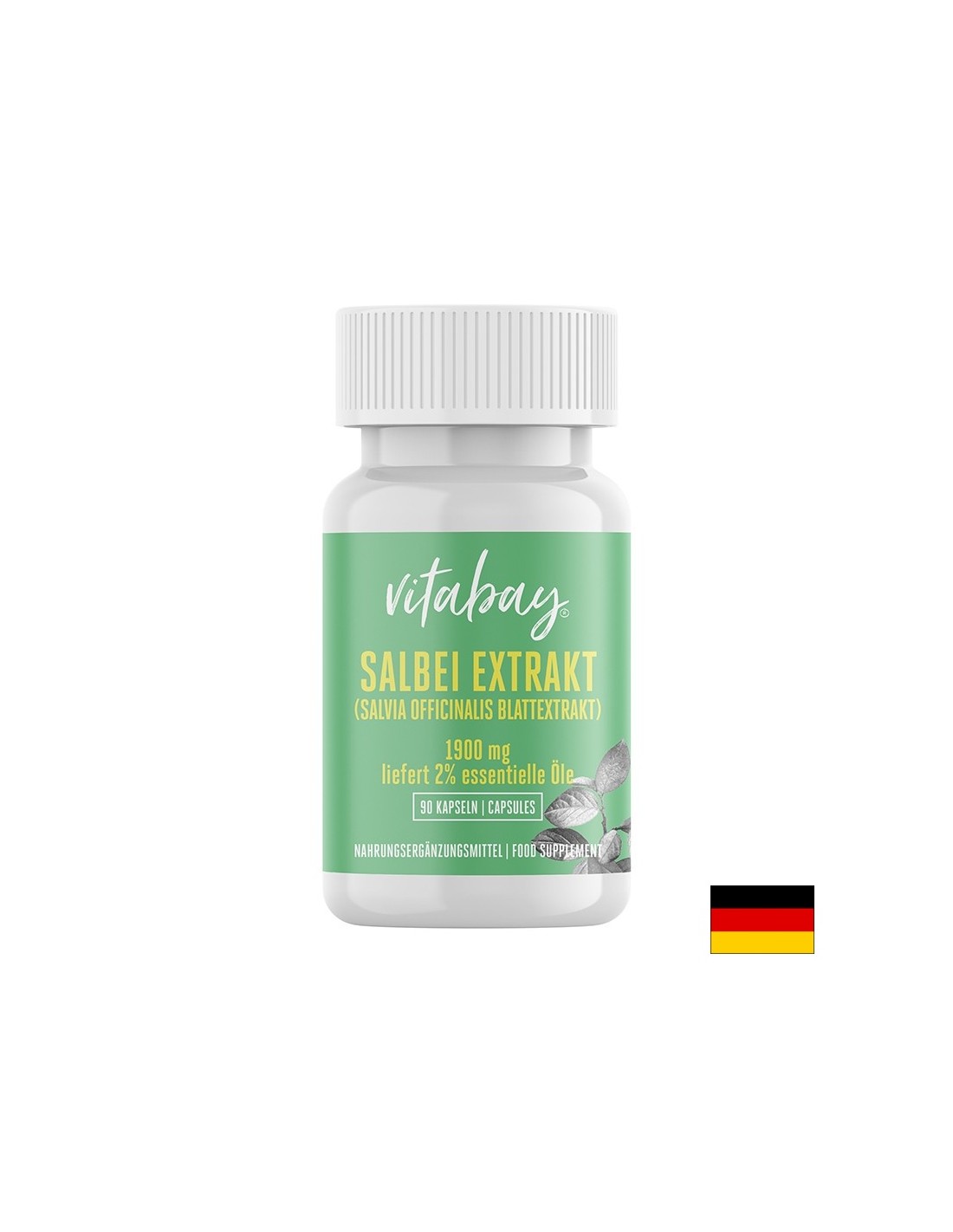 Salbei Extrakt - Sage ekstrakt 1900 mg (salvia officinalis ekstrakt listova, 2% esencijalna ulja), 90 kapsula