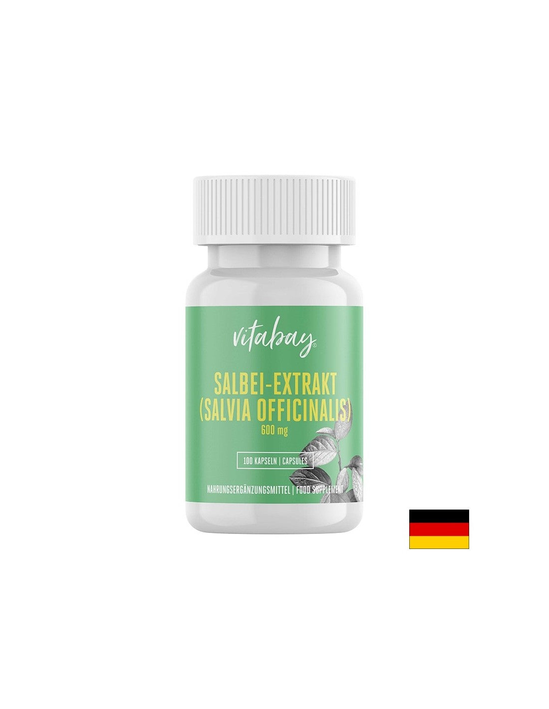 Salbei Extrakt, Sage Leaf - Ekstrakt kadulje 600 mg, 100 kapsula <tc>Vitabay</tc>
