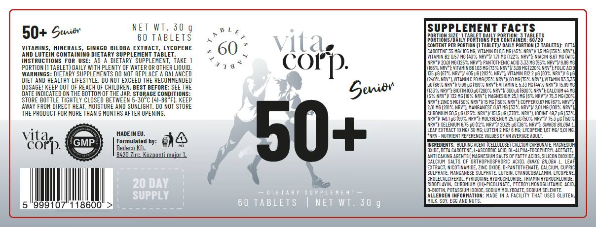 Senior 50+ multivitamin - 60 tableta