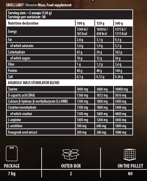 Masa čudovišta/dobitak visokog proteina - 7000 grama