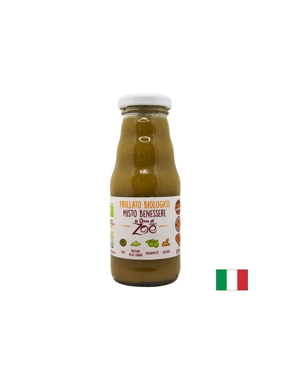 Organski kivi, bergamot, konoplja i đumbir smoothie, 200 ml