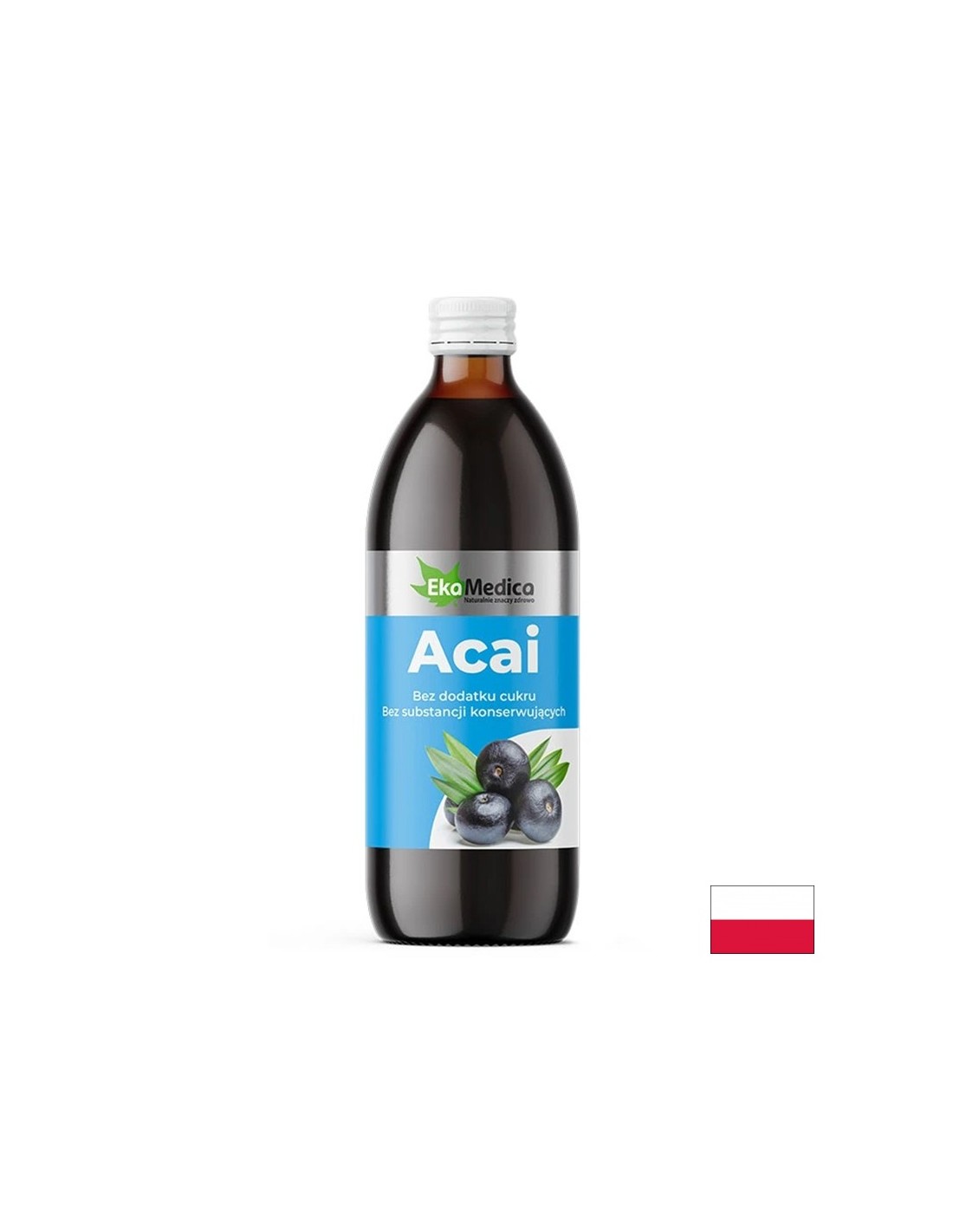 Acai sok (asai) s camu -camu i prirodnim vitaminom C - moćnim antioksidansom, 500 ml, 10 ili 20 doza