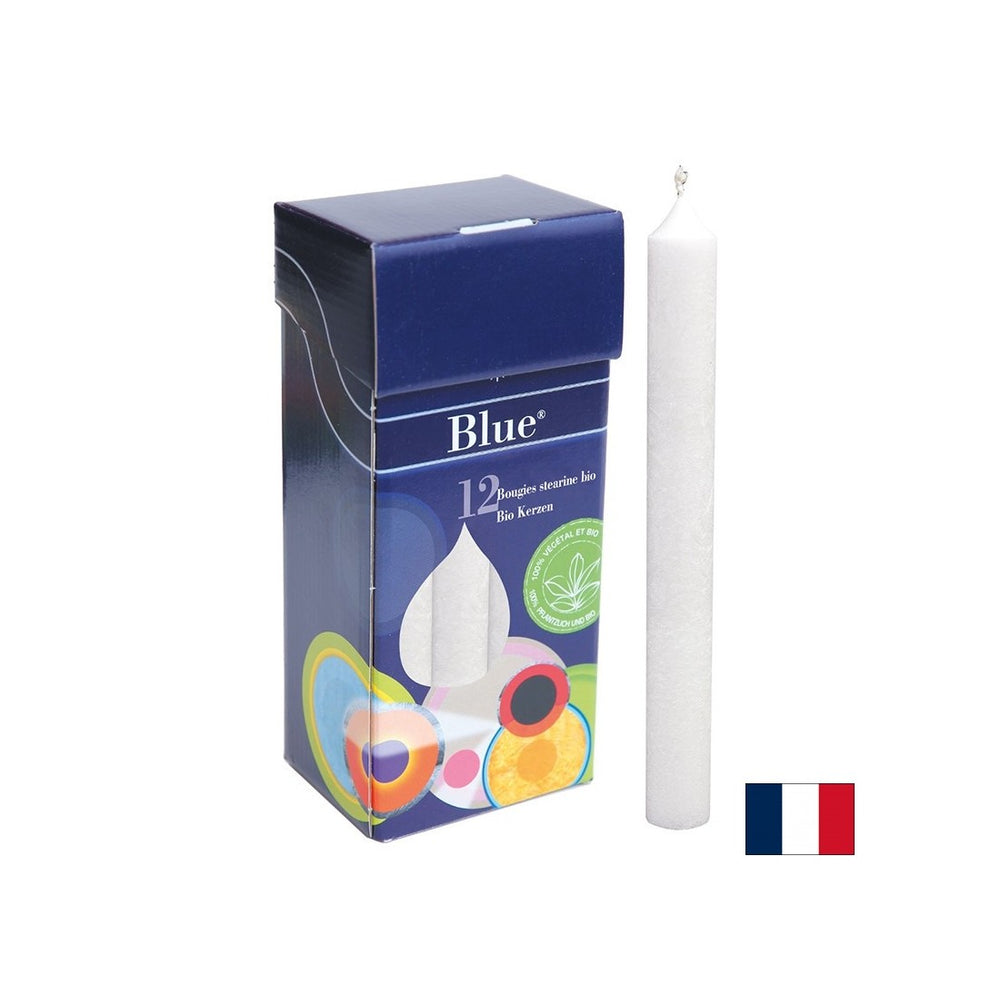 Stearin svijeće - bijelo, bio, 12 PCS.