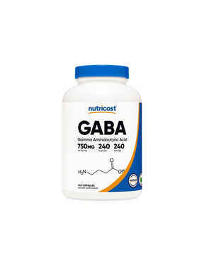 Stress and good mood - Gamma-aminobutyric acid (GABA), 750 mg x 240 capsules - Nutra Best Europe