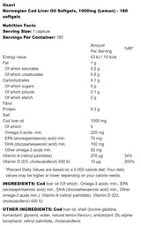 Norveška ulje jetre bakalara 1000 mg | Limunov okus - 60 gel kapsula