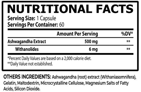Ashwagandha 500 mg - 60 kapsula