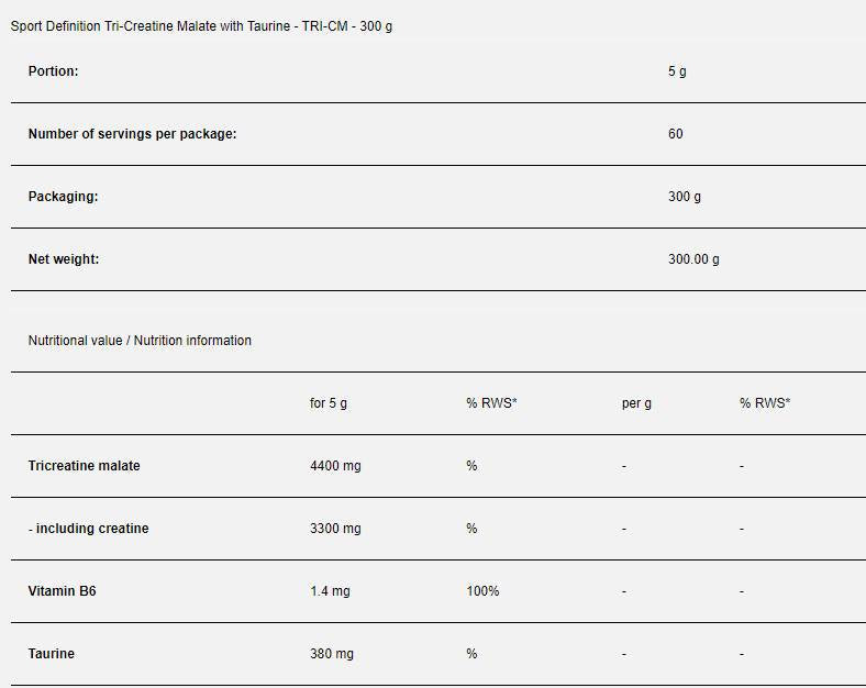 Tri-cm | Tri -Creatine Malate - 300 grama