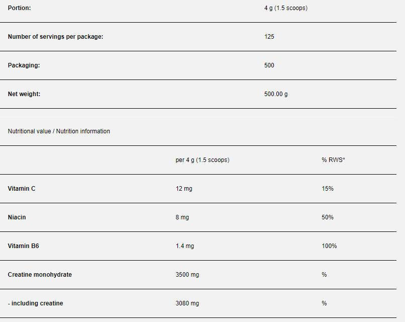 Mono | Kreatin monohidratni prah - 500 grama