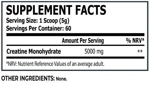 Kreatin monohidrat 5000 mg - 300 grama