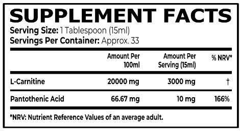 L -karnitina tekućina 3000 mg - 500 ml
