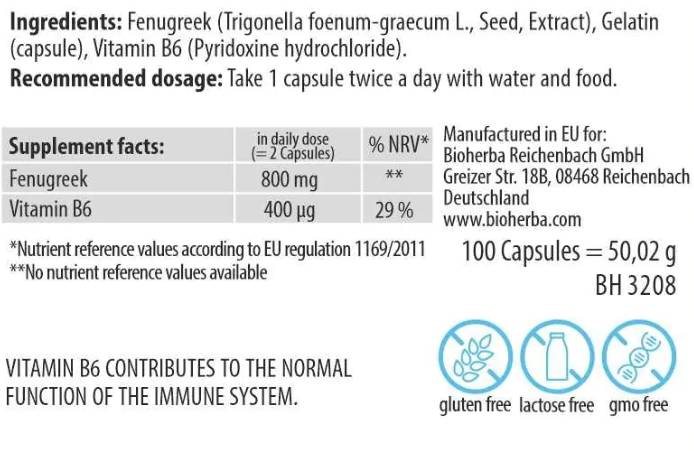 Fenugreek sjeme 400 mg - 100 kapsula