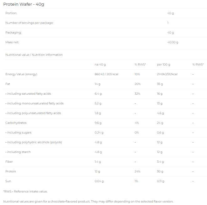 Proteinska vafel - 40 grama