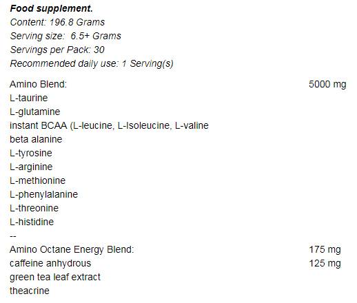 Amino oktan + energetska mješavina 196 grama