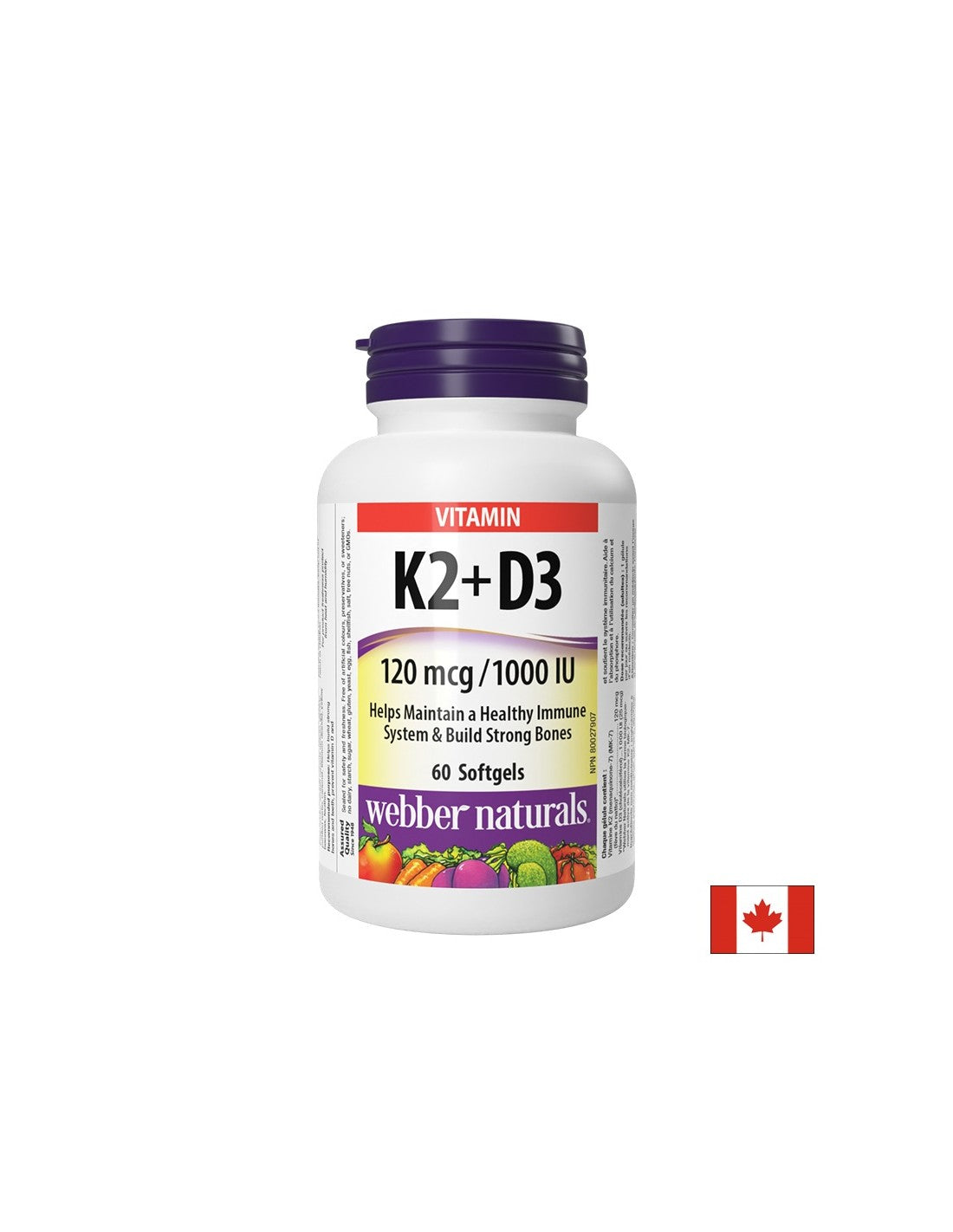 U prilog kostima i zubima - vitamin K2 120 µg + D3 1000 IU/ 25 µg, 60 softgel kapsula/ 60 doza