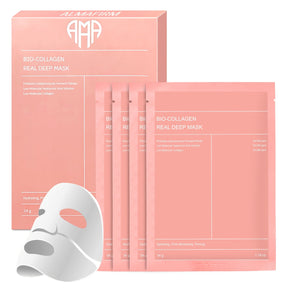 Korean Face Mask with Bio-Collagen, Hyaluronic Acid, Ceramides and Peptides – 1 box (4 pieces) - Nutra Best Europe