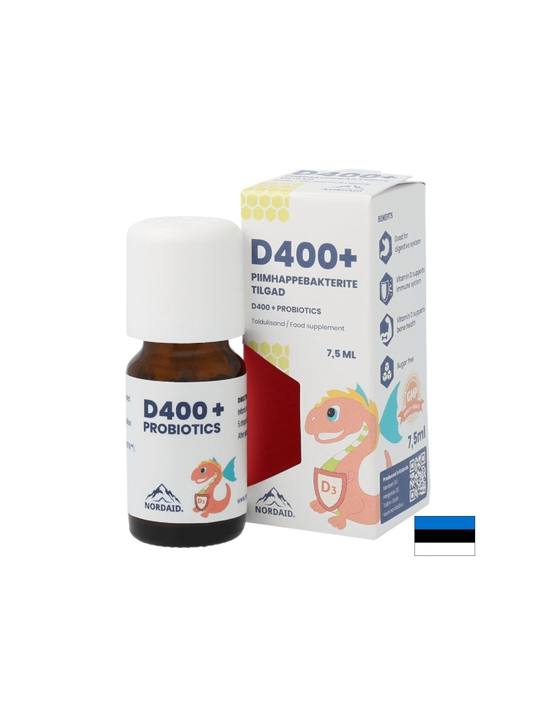 Vitamin D3 400 IU + Probiotici - imunitet i probavni sustav, kapi za djecu i odrasle, 7,5 ml