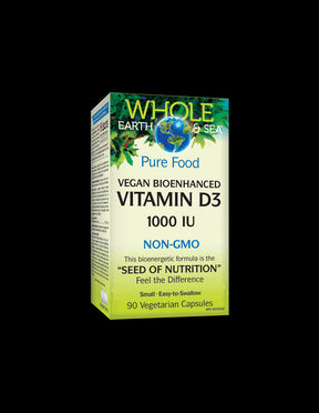 Whole Earth & Sea® Vitamin D3 1000 IU | Vegan Bioenhanced - 90 capsules - Nutra Best Europe