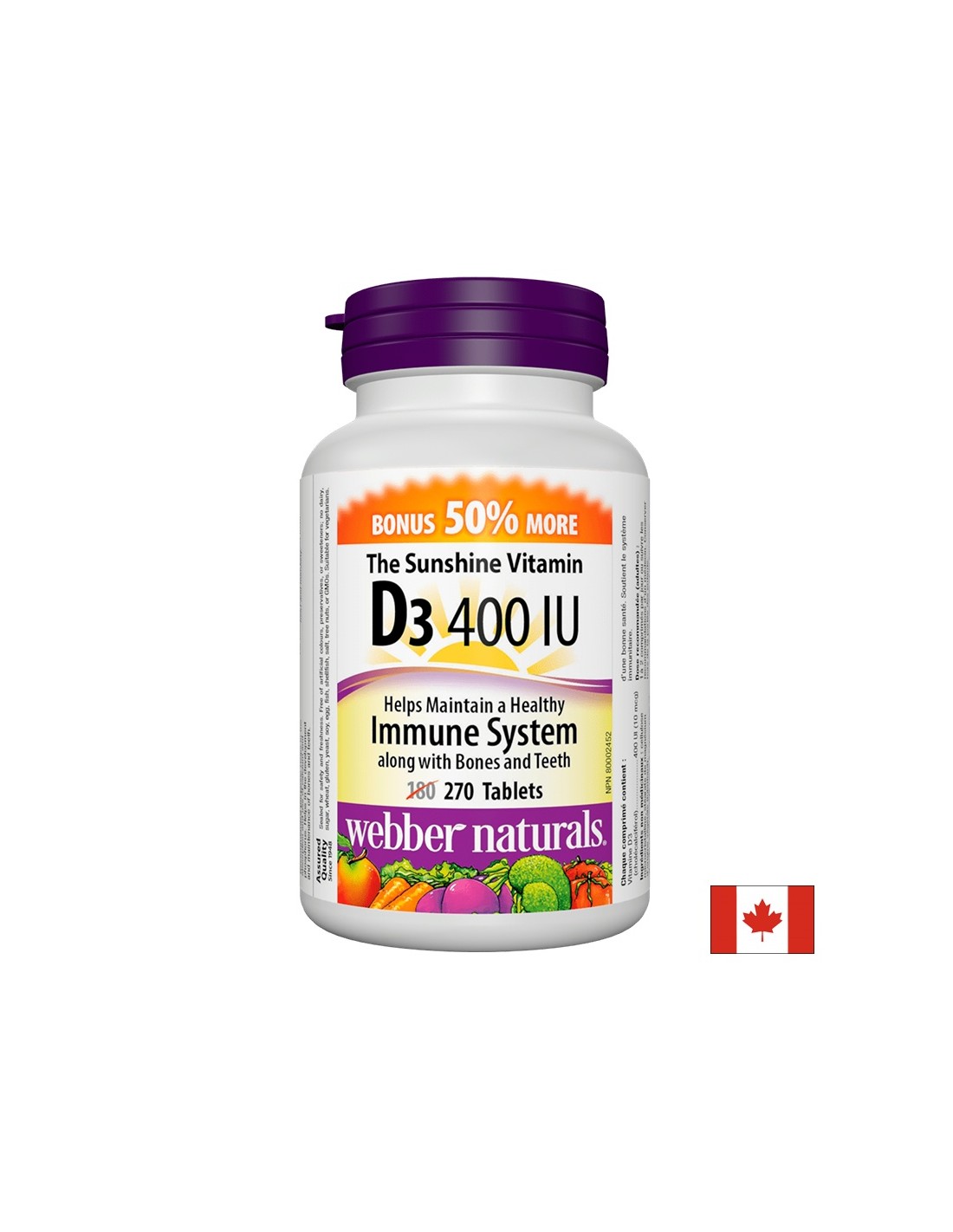 Vitamin D3 / Vitamin D3, 400 IU, 270 tableta