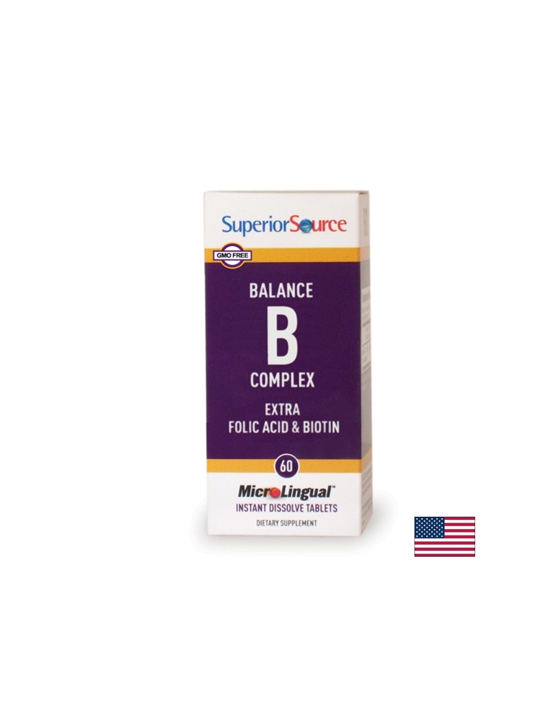 Vitamin B Complex, 60 sublingvalnih tableta <tc>Superior Source</tc>