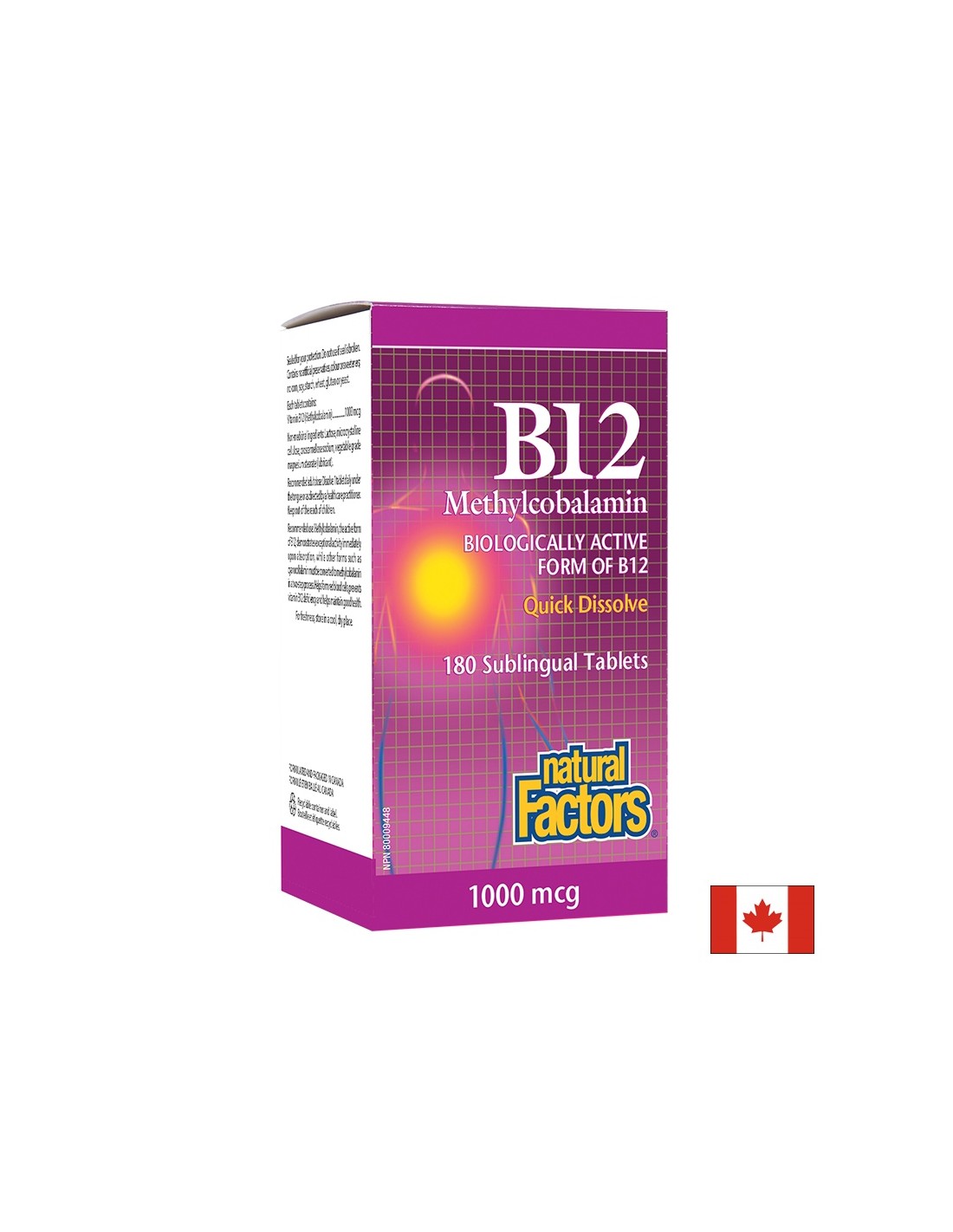 B12 Metilkobalamin 1000 mcg - 180 Sublingvalne tablete