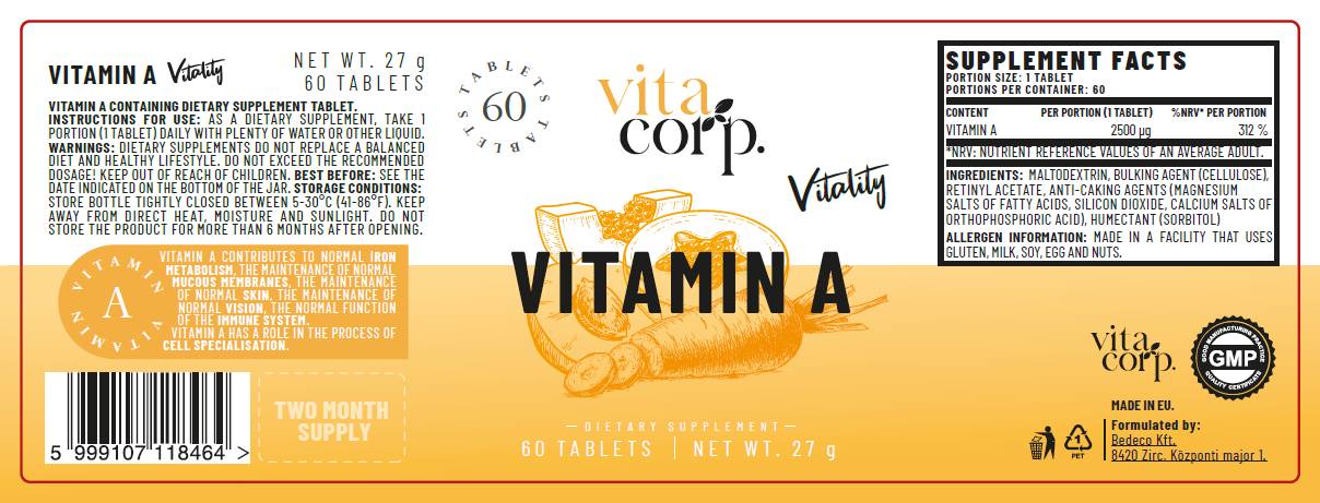 Vitamin A 2500 mcg - 60 tableta