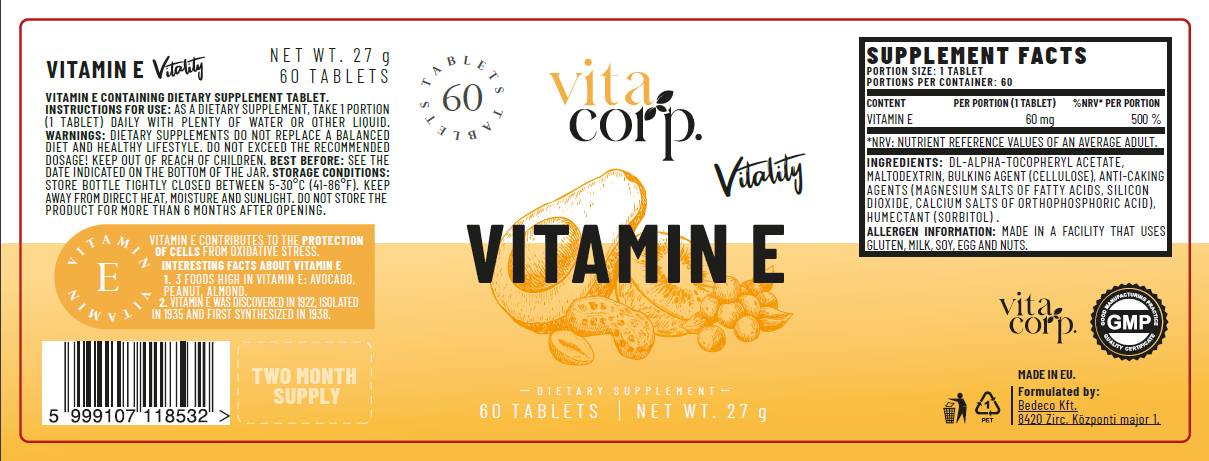 Vitamin E 60 mg - 60 tableta