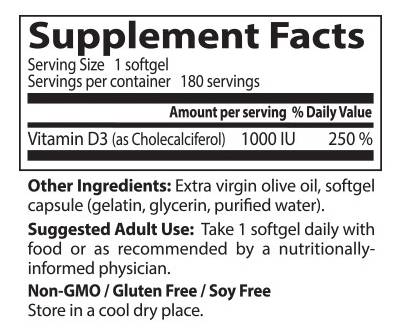 Najbolji vitamin D3 1000 IU - 180 gel kapsule