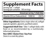Najbolji vitamin D3 1000 IU - 180 gel kapsule