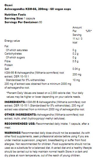 Ashwagandha KSM -66® 200 mg - 120 kapsula