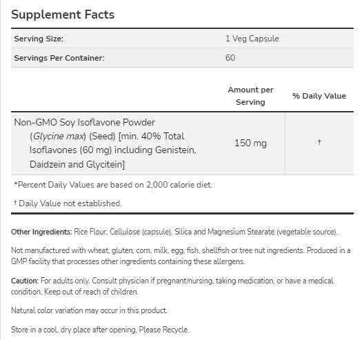 Soja izoflavoni 150 mg - 120 kapsula