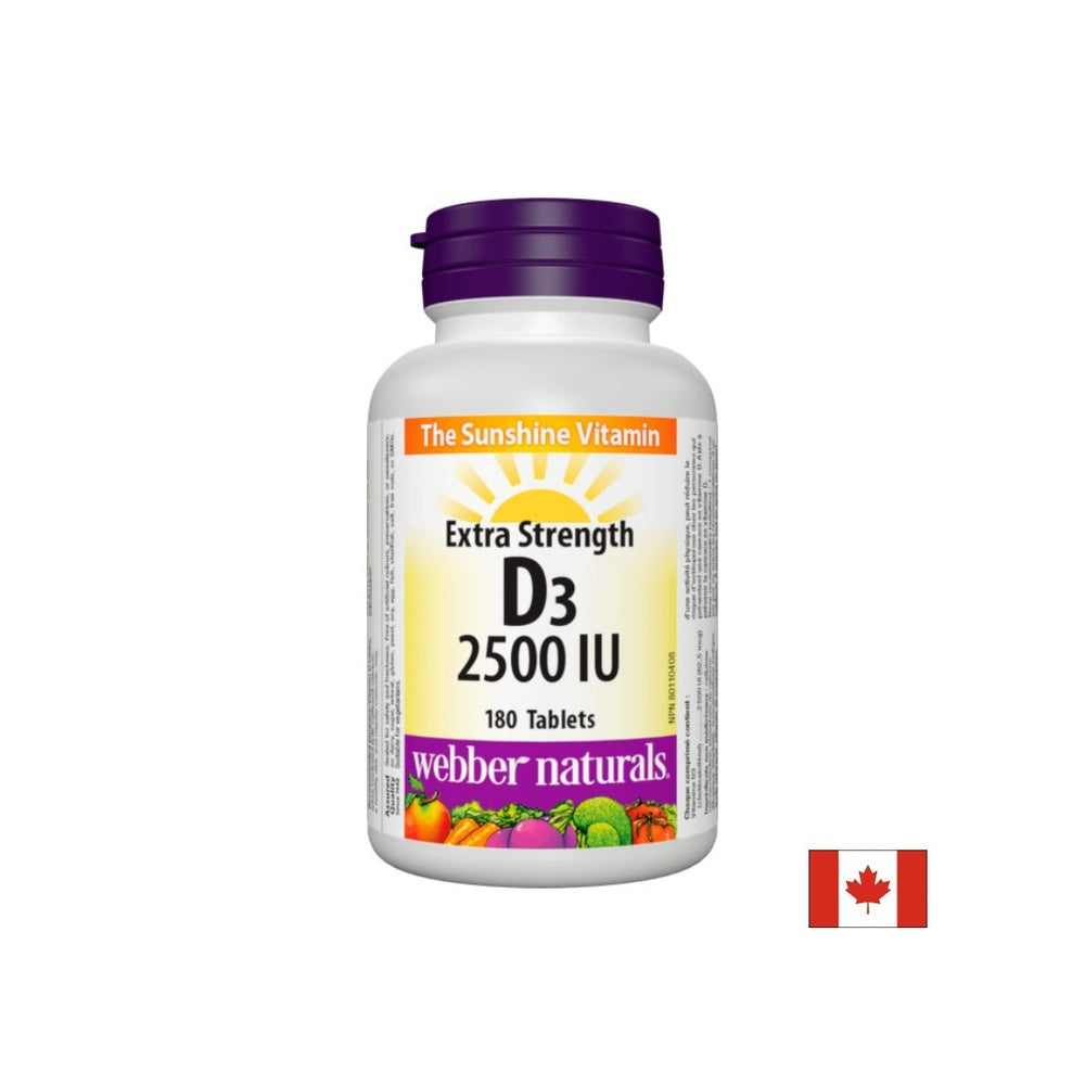 Zdrave kosti i snažan imunitet - Vitamin D3 2500 IU, 180 tableta <tc>Webber Naturals</tc>