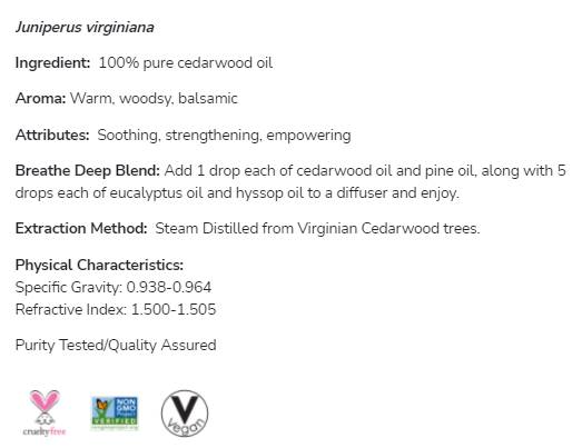 Cedarwood Oil | 100% čista Juniperus virginiana - 30 ml