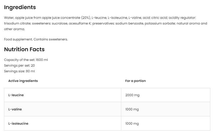 BCAA pucao 80 ml